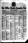 Weekly Casualty List (War Office & Air Ministry ) Tuesday 30 October 1917 Page 1