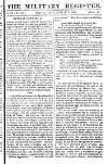 Military Register Wednesday 07 August 1816 Page 1