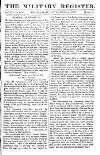 Military Register Wednesday 04 September 1816 Page 1