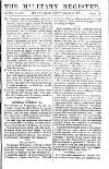 Military Register Wednesday 11 September 1816 Page 1