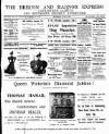 Brecon and Radnor Express and Carmarthen Gazette Thursday 03 June 1897 Page 1
