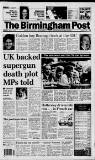 Birmingham Daily Post Thursday 16 January 1992 Page 1