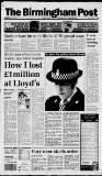 Birmingham Daily Post Thursday 25 June 1992 Page 1