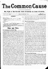 Common Cause Friday 08 August 1919 Page 1