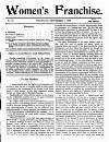 Women's Franchise Thursday 05 September 1907 Page 1