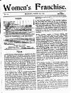 Women's Franchise Thursday 19 March 1908 Page 1