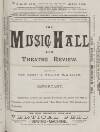 Music Hall and Theatre Review Saturday 18 October 1890 Page 1