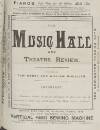 Music Hall and Theatre Review Saturday 06 December 1890 Page 1