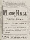 Music Hall and Theatre Review Saturday 20 December 1890 Page 1