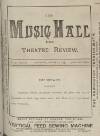 Music Hall and Theatre Review Saturday 03 January 1891 Page 1