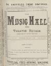 Music Hall and Theatre Review Saturday 31 January 1891 Page 1
