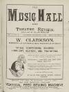 Music Hall and Theatre Review Saturday 12 September 1891 Page 1