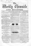 Weekly Chronicle (London) Saturday 14 January 1860 Page 1