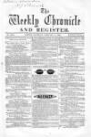 Weekly Chronicle (London) Saturday 11 February 1860 Page 1
