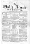 Weekly Chronicle (London) Saturday 03 January 1863 Page 1