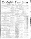 English Lakes Visitor Saturday 28 January 1882 Page 1