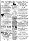Oxfordshire Weekly News Wednesday 15 December 1886 Page 1