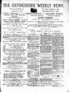 Oxfordshire Weekly News Wednesday 09 January 1889 Page 1