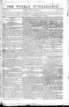 Weekly Intelligence Sunday 10 May 1818 Page 1