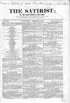 Satirist; or, the Censor of the Times Saturday 03 March 1849 Page 1