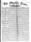 Monthly Times Wednesday 07 August 1844 Page 1