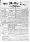 Monthly Times Saturday 07 December 1844 Page 1