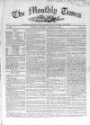 Monthly Times Saturday 24 January 1846 Page 1