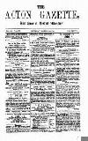 Acton Gazette Saturday 14 March 1874 Page 1