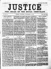 Justice Saturday 05 September 1885 Page 1
