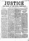 Justice Saturday 20 February 1886 Page 1