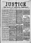 Justice Saturday 13 March 1886 Page 1