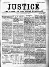 Justice Saturday 08 May 1886 Page 1