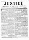 Justice Saturday 02 March 1889 Page 1