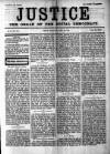 Justice Saturday 06 April 1889 Page 1