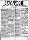 Justice Saturday 21 December 1889 Page 1