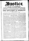 Justice Thursday 03 October 1918 Page 1