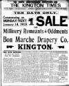 Kington Times Saturday 12 January 1918 Page 1
