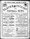 Ulster Football and Cycling News Friday 11 January 1889 Page 1