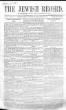 Jewish Record Friday 16 October 1868 Page 1