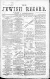 Jewish Record Friday 30 April 1869 Page 1