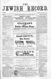 Jewish Record Friday 07 October 1870 Page 1