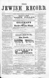 Jewish Record Friday 28 October 1870 Page 1