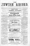 Jewish Record Friday 25 November 1870 Page 1