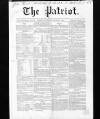 Patriot Thursday 05 January 1860 Page 1