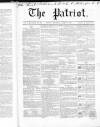 Patriot Thursday 08 March 1860 Page 1