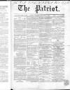 Patriot Thursday 01 November 1860 Page 1