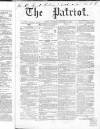 Patriot Thursday 11 January 1866 Page 1