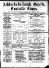 Ashby-de-la-Zouch Gazette Saturday 09 December 1882 Page 1