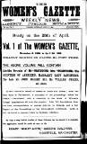 Women's Gazette & Weekly News Saturday 06 April 1889 Page 1