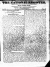 National Register (London) Sunday 05 September 1813 Page 1